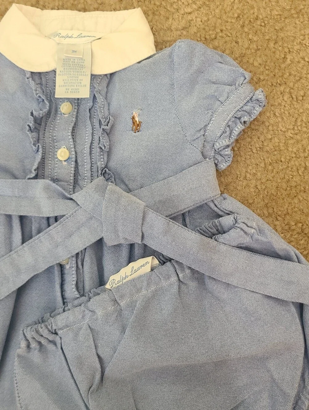 Ralph Lauren Baby Blue Polo Dress Set